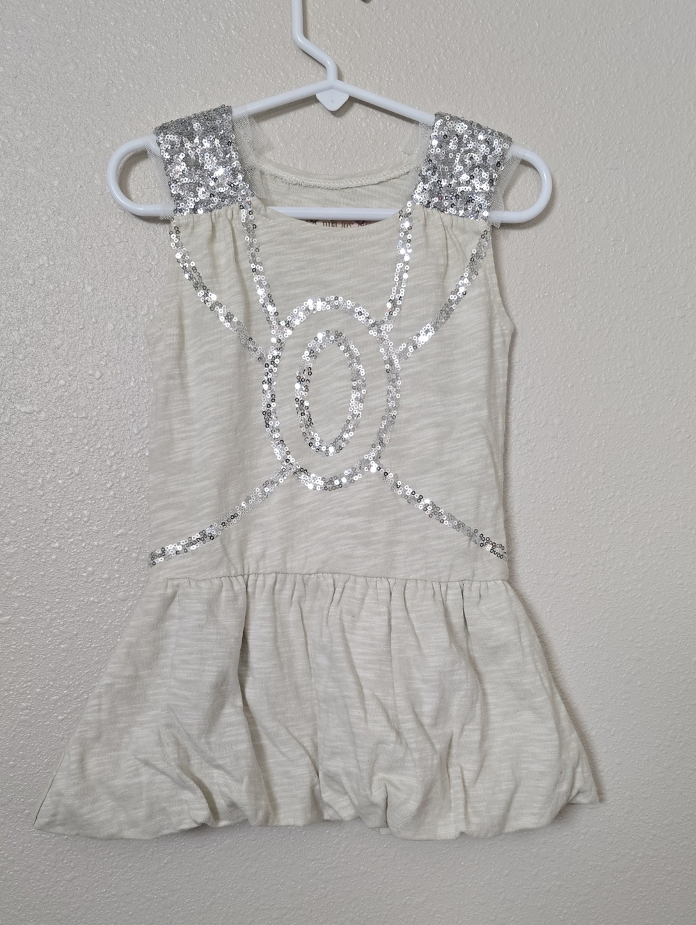 Joyfolie Cream Dress with Silver Sequin Detail Sister Sets!